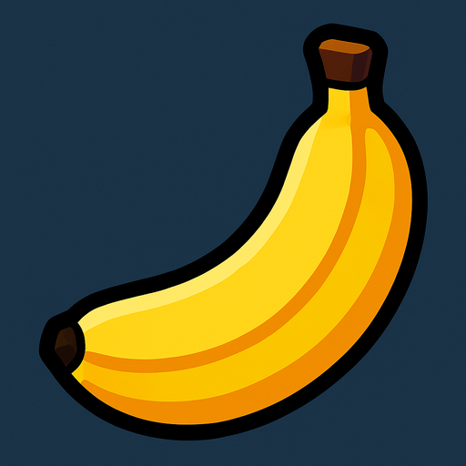 Banana.
In-Game asset.  2d.  High contrast.  No shadows