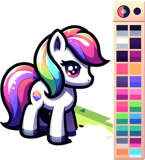 pony.
Single Game Texture. In-Game asset. 2d. Blank background. High contrast. No shadows.