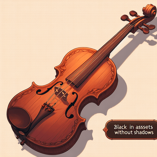 Violin.
Single Game Texture.  In-Game asset.  2d.  Blank background.  No shadows