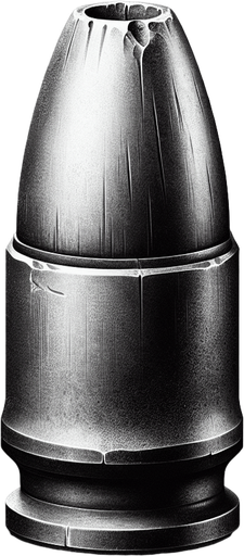 Fired Bullet tip, no case, grayscale 
Single Game Texture. In-Game asset. 2d. Blank background. High contrast. No shadows.