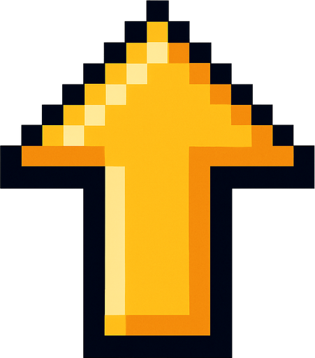 flechita hacia arriba pixart.
In-Game asset.  2d.  High contrast.  No shadows