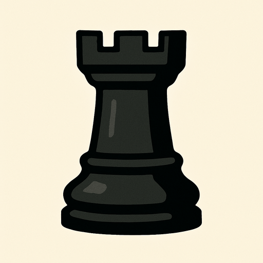 Black rook chess.
In-Game asset.  2d.  High contrast.  No shadows