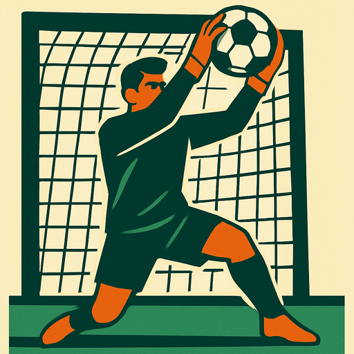 a good goal keeper.
In-Game asset.  2d.  High contrast.  No shadows