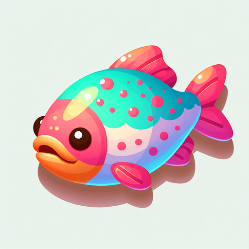 рыба пиранья для  игры, постэльные цвета
Single Game Texture. In-Game asset. 2d. Blank background. High contrast. No shadows.