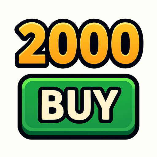2000 sayısı ve Buy butonu.
In-Game asset.  2d.  High contrast.  No shadows