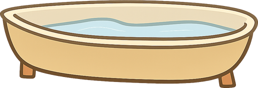 a bathtub. No background. Transparent background. Blank background. No shadows. 2d. In-Game asset. flat