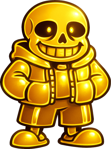 Sans de color dorado épico y brillante.
In-Game asset.  2d.  High contrast.  No shadows
