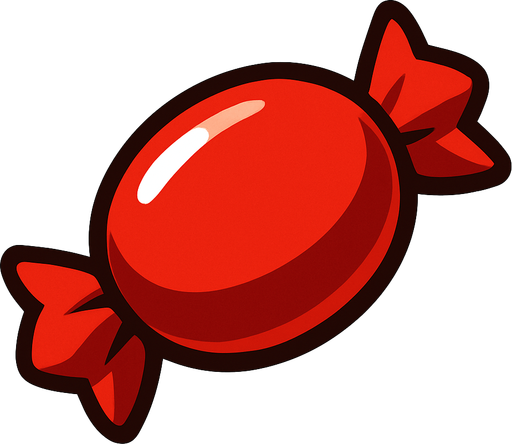 Red candy.
In-Game asset.  2d.  High contrast.  No shadows