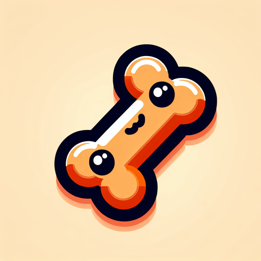 a cute looking dog toy shaped like a bone..
Single Game Texture. In-Game asset. 2d. Blank background. High contrast. No shadows.