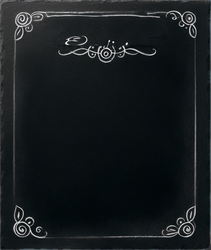 Small Title "ELIXIR" handwritten in chalk. aligned top