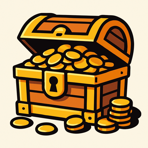 treasure chest.
In-Game asset.  2d.  High contrast.  No shadows