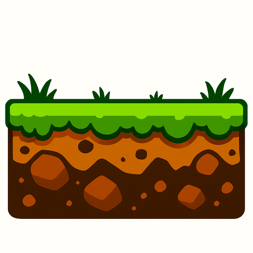 ground background side wiew.
In-Game asset.  2d.  High contrast.  No shadows