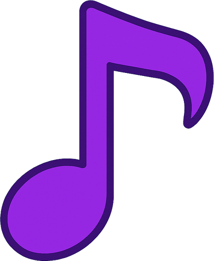 2d purple golgesiz bir nota olustur.
In-Game asset.  2d.  High contrast.  No shadows