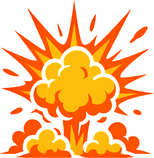 Make a explosion texture.
In-Game asset.  2d.  High contrast.  No shadows