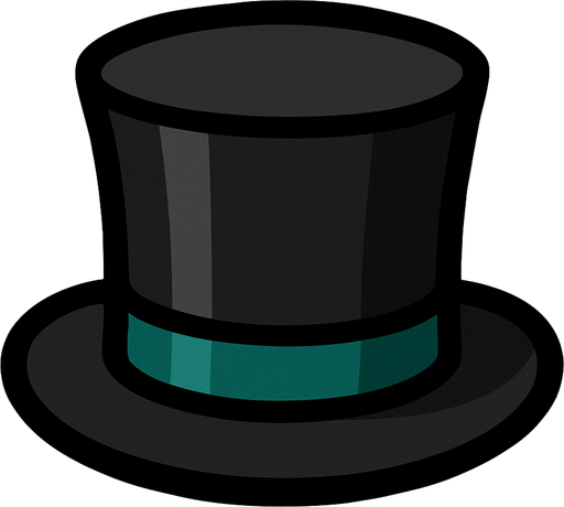 Top hat.
In-Game asset.  2d.  High contrast.  No shadows