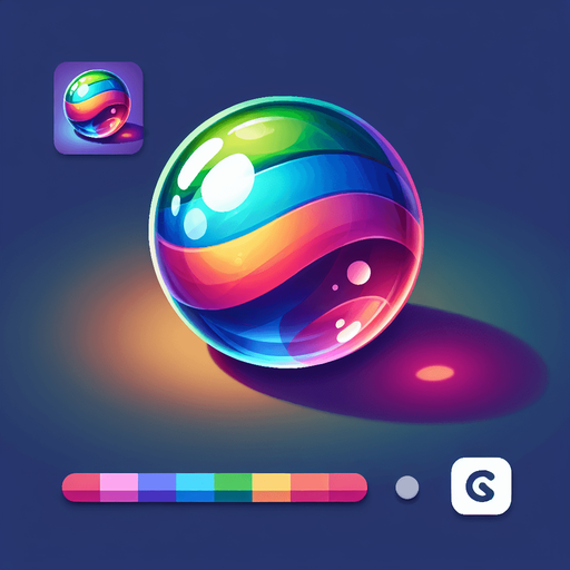 COLORED GLASS MARBLE.
Single Game Texture. In-Game asset. 2d. Blank background. High contrast. No shadows.