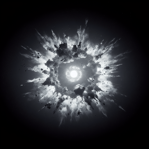 fire explosion on space.
Single Game Texture.  In-Game asset.  2d.  Blank background.  High contrast.  No shadows