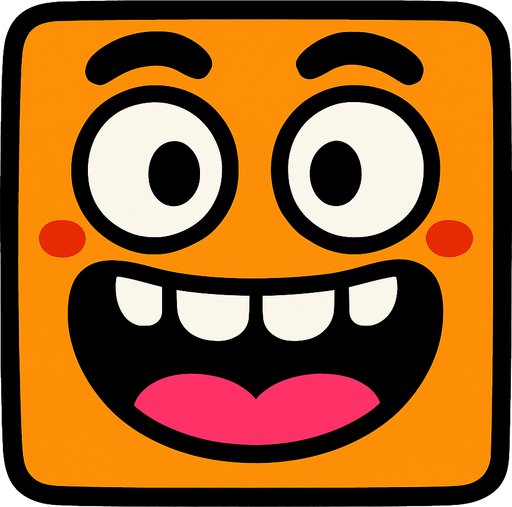 funny square.
In-Game asset.  2d.  High contrast.  No shadows