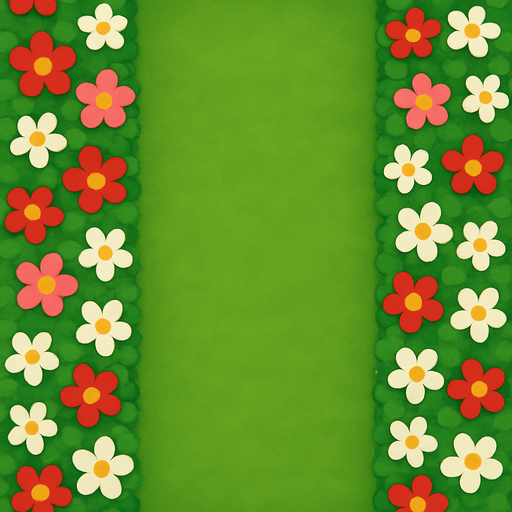 Agrega unas flores sobre los arbustos.