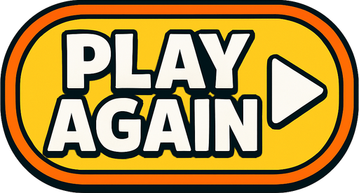 a "play again" button.
In-Game asset.  2d.  High contrast.  No shadows