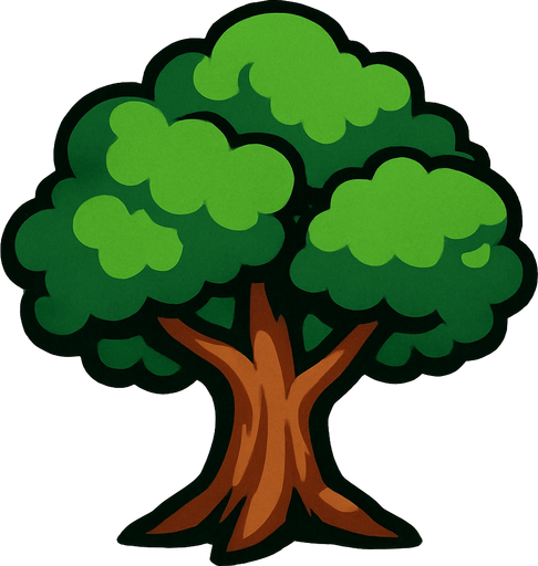 tree.
In-Game asset.  2d.  High contrast.  No shadows