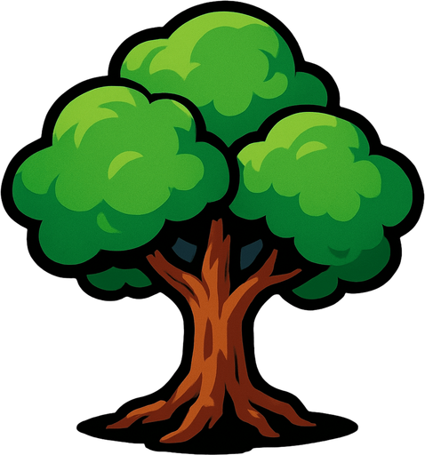 tree.
In-Game asset.  2d.  High contrast.  No shadows