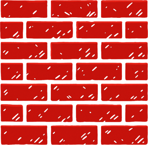 Make red brick walls.
In-Game asset.  2d.  High contrast.  No shadows