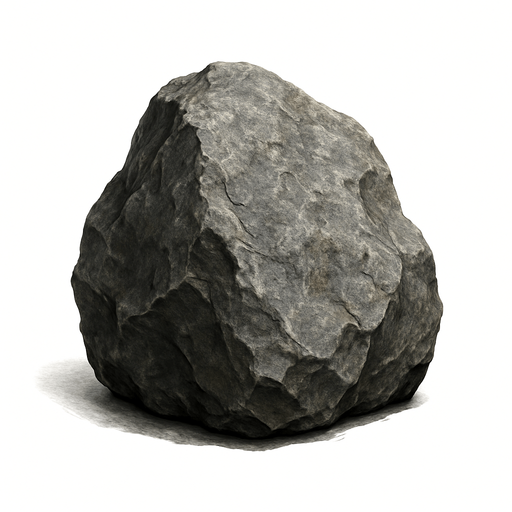 una roca ultra realista.
In-Game asset.  2d.  High contrast.  No shadows