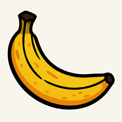 Muz meyvesi.
In-Game asset.  2d.  High contrast.  No shadows