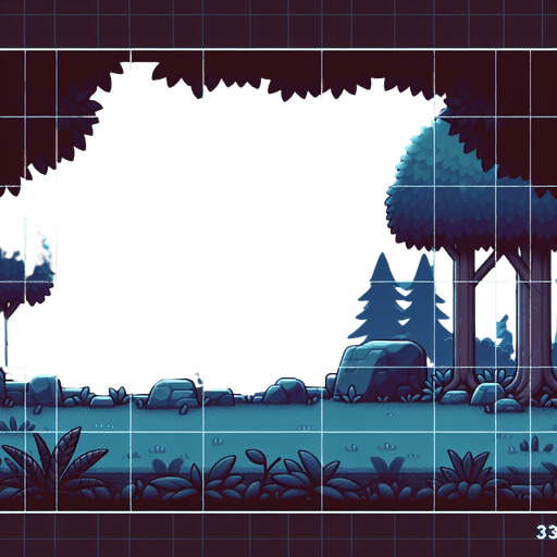 forest background at 3am.
Single Game Texture.  In-Game asset.  2d.  Blank background.  High contrast.  No shadows