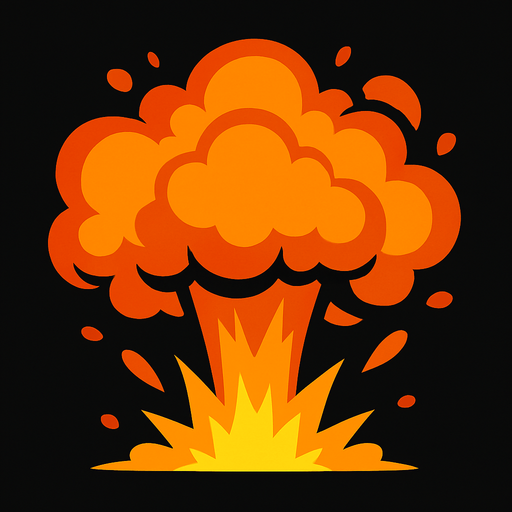 explosion look on top.
In-Game asset.  2d.  High contrast.  No shadows
